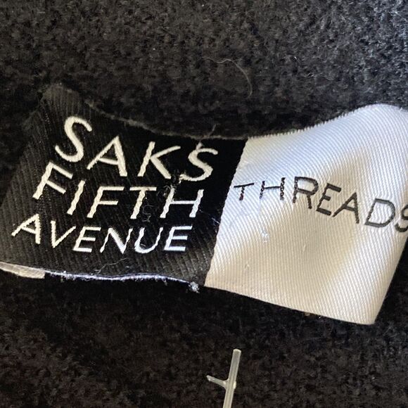 Saks Fifth Avenue Threads Jacket Womens Small Wool Black Flare Sleeve Pockets - Picture 9 of 13